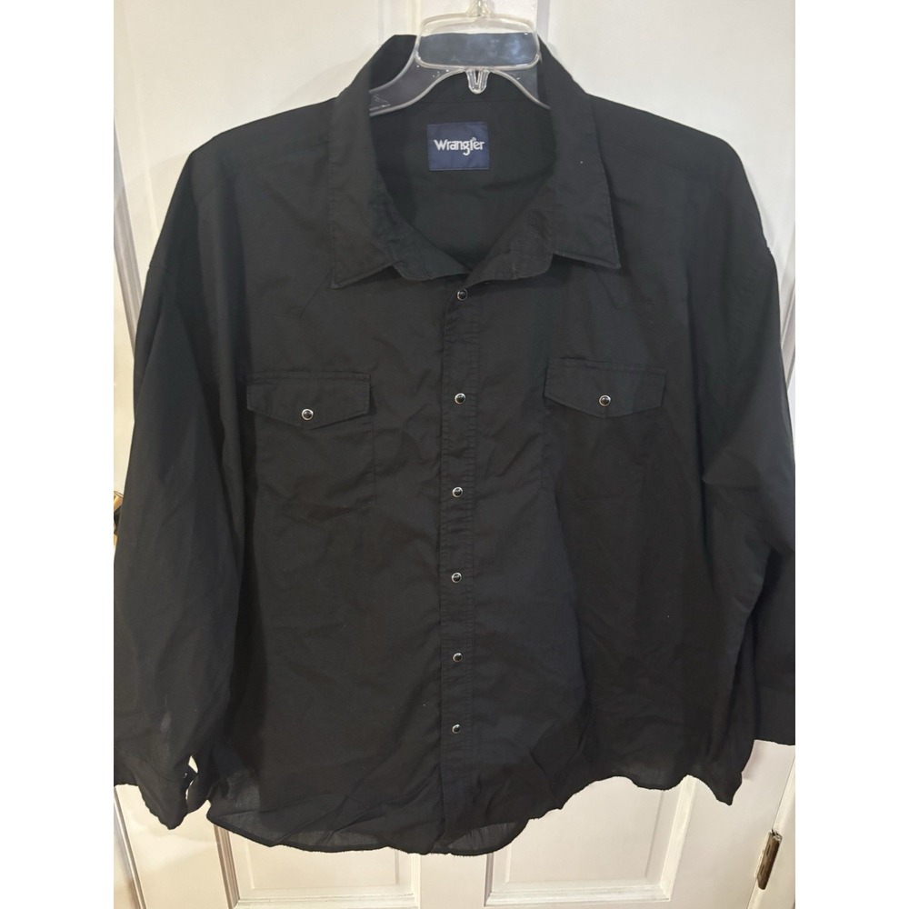wrangler black pearl snap shirt Long Sleeve